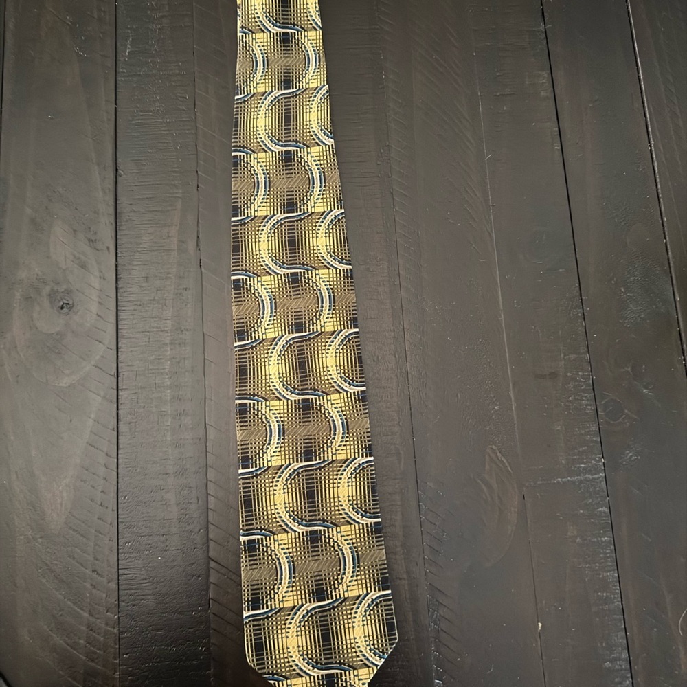Jhane Barnes Yellow and Black Patterned Tie